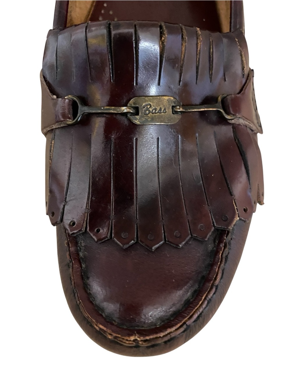 Flash Sale G.H Bass Weejuns Burgundy Leather Kiltie Horsebit Loafers 8 Preppy - Picture 2 of 14